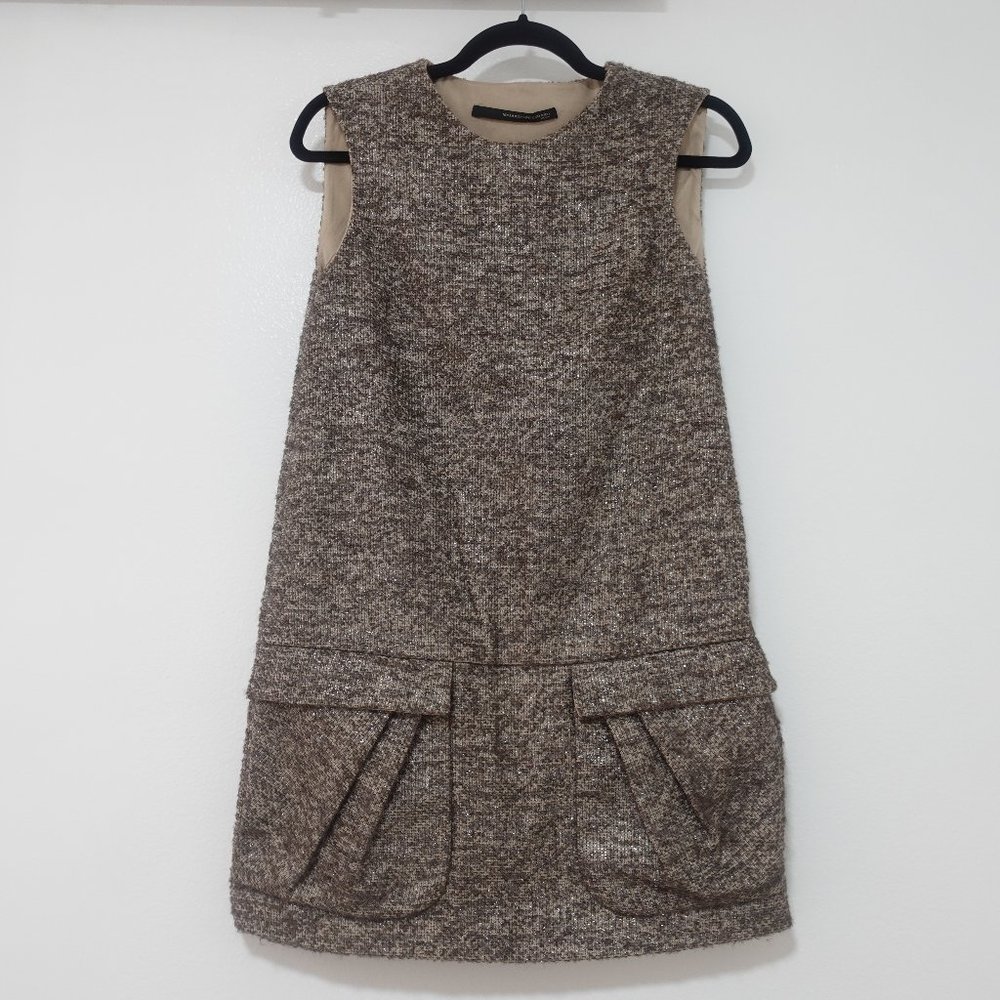 MAURIZIO PECORARO Brown Beige Dress US Size 6